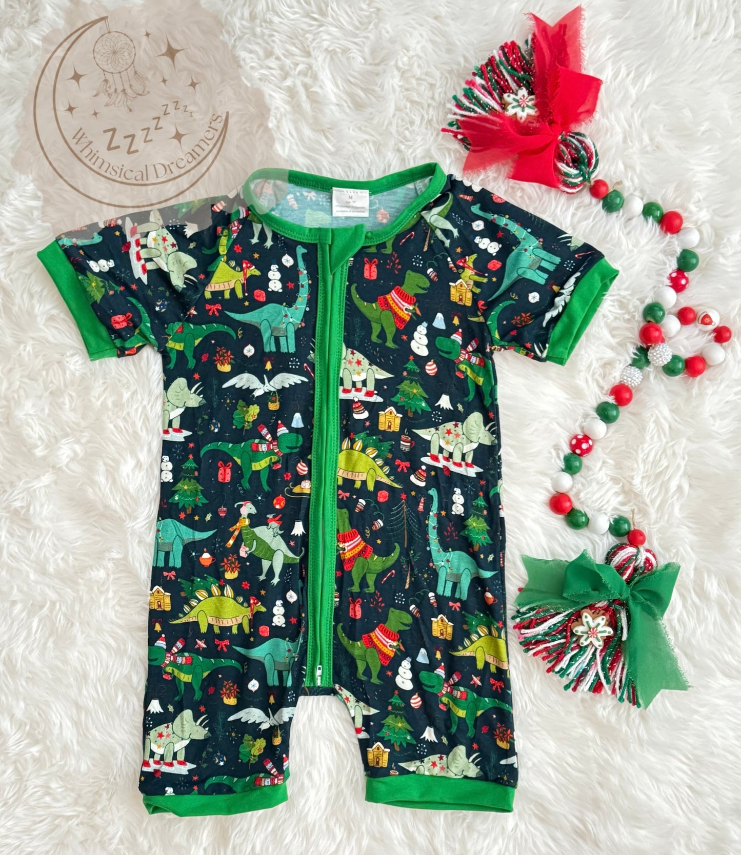 Dino Christmas Bamboo Shortie