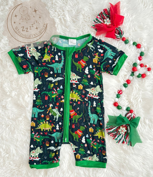 Dino Christmas Bamboo Shortie